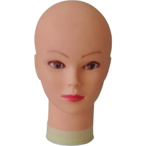 55cm Bald Mannequin Head With Black Table Stand Female Maniquin Head For Wig Making Hat Display Maniqui Wig Stand