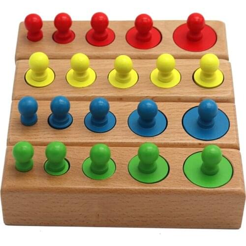 Montessori Cylinder Socket Puzzles Toy Baby Practice And SensesPreschool Educational Wooden Toys For Children