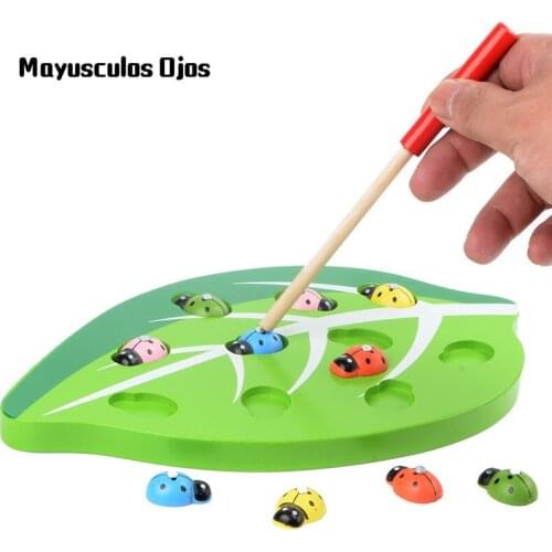 1PC New Children Early Education Wooden Magnetic Worm Game Baby Desktop Parent-child Interactive Educational Toys