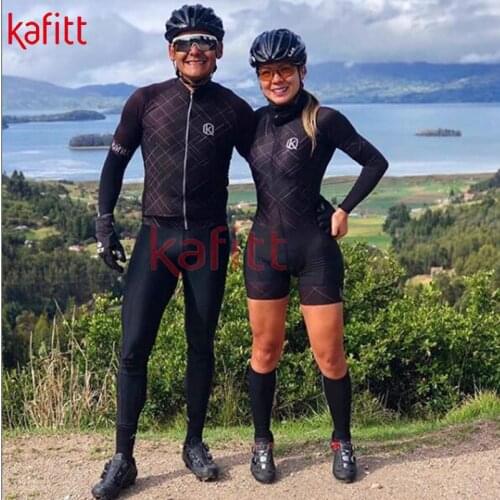 Kaffert New Long-sleeved Cycling Clothes Couple Wear Outdoor Sports Professional Team Sportswear Womens Jumpsuit Cycling Shirt