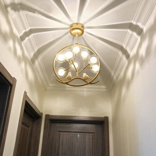 Bird cage ring chandelier Lamp Nordic Design Tree Branch Chandelier Indoor home Kitchen Dining room Restaurant halo chandelier