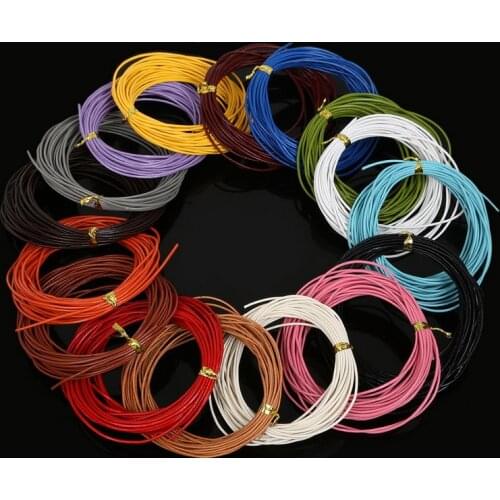 5M 1mm Round Genuine Leather Rope Cord Brown/White/Black Mix Color Beading Cords Jewelry Findings For Necklace Bracelet DIY