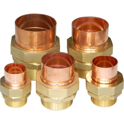 Brass male thread and red copper pipe TP2 TP union joint connector for refrigeration system