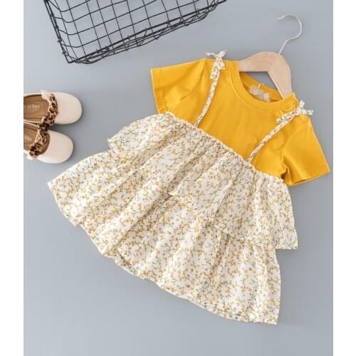 Summer baby girl clothes fashion floral design princess tutu dresses dress for girls baby clothing 1 2 year birthday cake dress