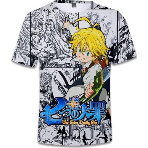 LUCKYFRIDAYF Anime Nanatsu No Taizai Summer Sports 3d T Shirts Men Women T-shirt Short Sleeve Round Neck 3D T-shirts Tee Shirt
