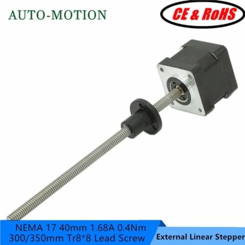 NEMA 17 linear stepper motor with Tr8*8 300mm lead screw NEMA17 step motor with Anti-backlash Nut
