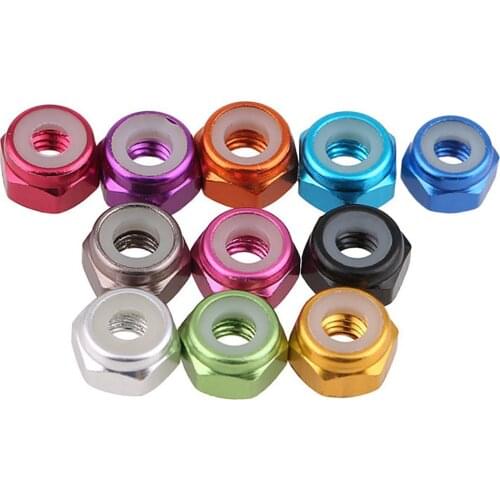 M4/M5 Aluminum alloy locknut color self-locking nylon ring screw cap aircraft model toy model mountain bike anti-loose screw nut