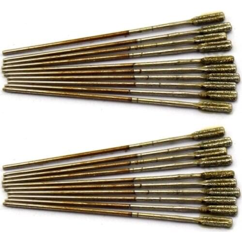 Small Gemstone Drill Bits 1-2.2 mm Lapidary Tools Carving Burrs Pack of 20Pcs ILOVETOOL