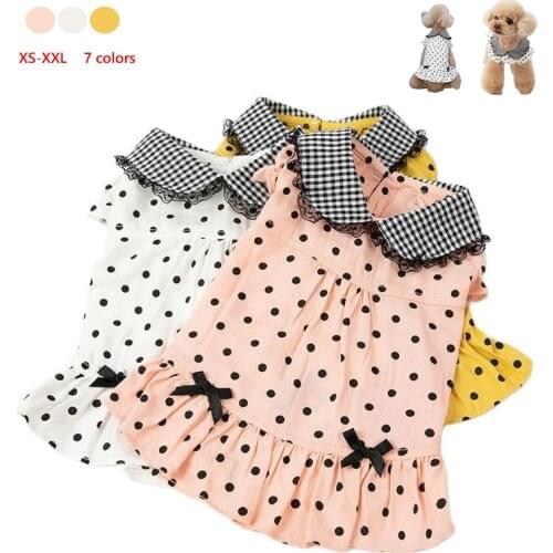 Cute Dots Dog Dress Summer Dog Clothes Cat Yorkshire Puppy Clothing Chihuahua Small Dog Costume Skirt Lovely Pet Apparel Outfit