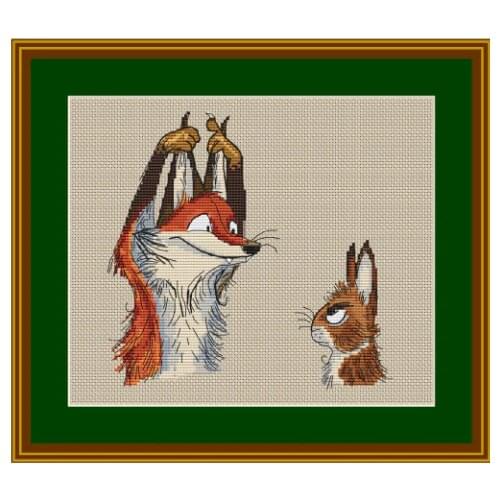 MM Mouse avatar Counted Cross Stitch Kit Cross stitch RS cotton with cross stitch no print Fox and rabbit