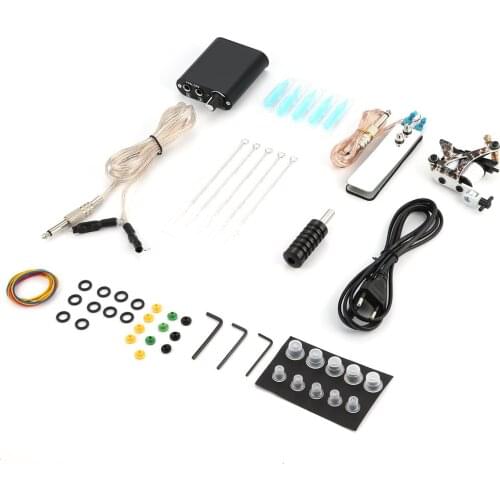 Colorful Craved Flower Complete Beginner Tattoo Kit Pro Machine Inks