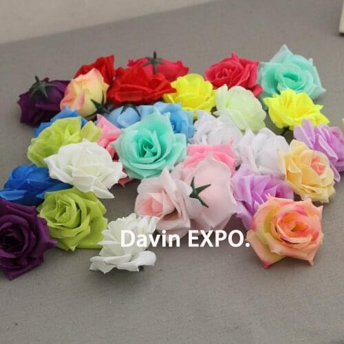New 10 pcs 8CM Handmade Artificial Flowers Rose Silk Flower Ball Head Brooch Festival Wedding Decoration Home DIY decor Flower