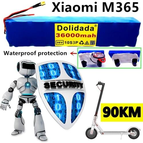 New high power 36V battery 10S3P 36Ah xiaomi M365 battery pack V 36000mAh for Ebike electric bicycle with BMS