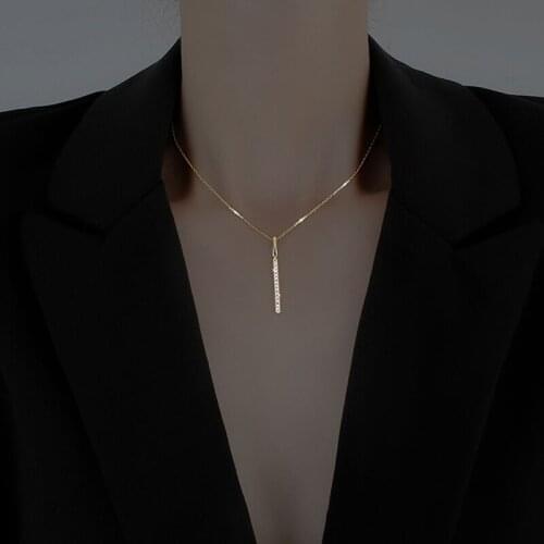 JIAYIJIADUO Fashion 925 Necklace Girl Necklace Ornament Zircon Inlaid Pendant Necklace Lady Necklace