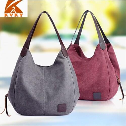 Casual Vintage Canvas Shoulder Bag Women Handbags Ladies Totes Pocket Large Capacity Handbag For Female 2018 high quality Bags