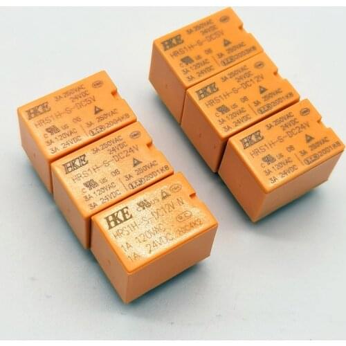 5PCS Industrial electronic circuit board DIY 3A hrs1h-s-dc5v / 12v-24v hke relay converts 6-pin 4100f 12VDC