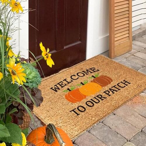 Halloween Cartoon Pattern Text Door Mat Indoor Outdoor Printed Anti-slip Kitchen Rug Welcome Home Front Door Decorations