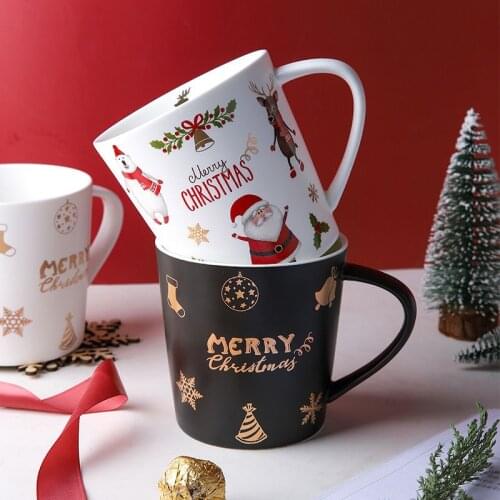 500ML Christmas Ceramic Cup creative Coffee Mugs couple Mug coffee cup drinking cup large capacity tea milk cup Christmas gift