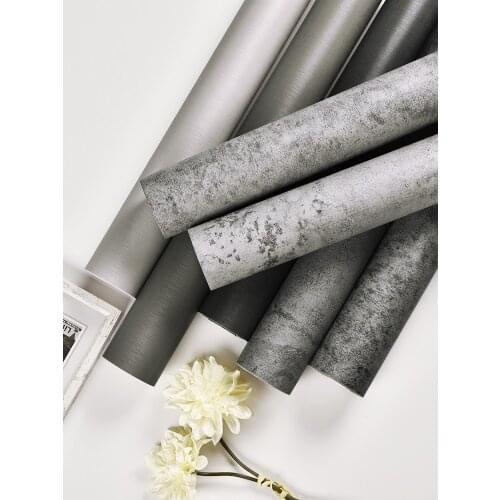 Wallpaper self-adhesive clothing store gray wallpaper nordic industrial wind wall sticker decorative bedroom room cement wall