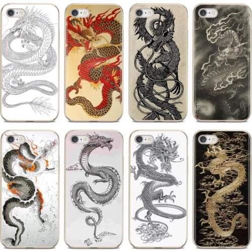 Silicone Phone Skin Case For Huawei P8 P9 P10 P20 P30 P Smart 2019 Honor Mate 9 10 20 8X 7A 7C Pro Lite Ancient Japanese Dragon