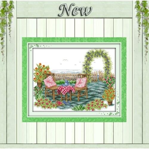 Sunshine home,Counted Printed on the canvas DMC 11CT 14CT Cross Stitch kit,needlework Set DIY embroidery,Beautiful house Scenery