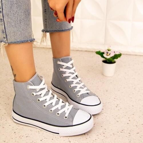 Tonar Kori Gray Linen Boots Sport Women Shoes New Season Comfortable and Stylish Cool Style