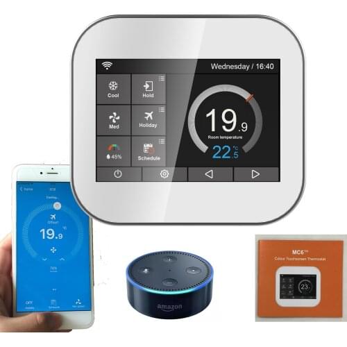 WiFi Color Screen Smart Thermostat with Amazon Echo Speaker Control Alexa