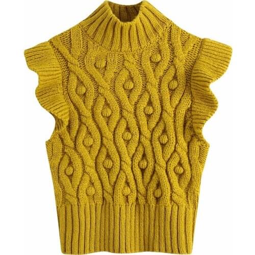 Spring/Autumn Sweaters Women Knitted Vest Fashion Sleeveless Casual Elegant Turtleneck Pullovers Tops Female