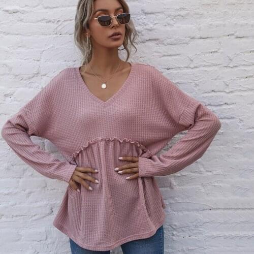 Spring V-neck Button Ruffled Blouses Long Sleeve Polka Dot Shirt Women Elegant Loose Hollow Out Top Vintage Blouse