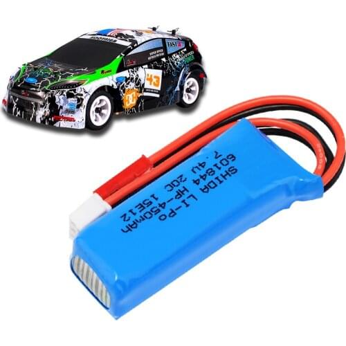 5pcs/lot WLtoys K989-60 Lipo Battery 2S 7.4V 450mAh 20C for Mini-q 1:28 1/28 RC Cars K969 K979 K989 K999 P929 P938