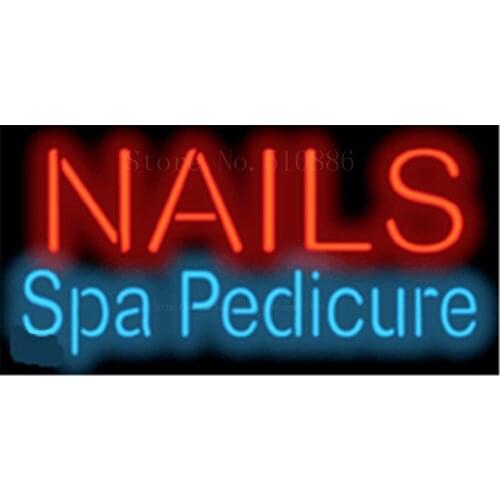 17*14" Nails Spa Pedicure NEON SIGN REAL GLASS BEER BAR PUB LIGHT SIGNS store display Packing Garage Bulbs Advertising Lights
