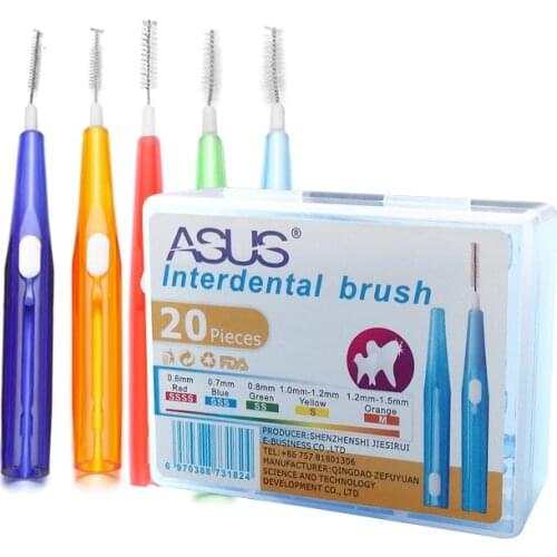20pcs/box Interdental Brush Dental Floss Picks Refill Teeth Stick Flosser Oral Deep Clean Toothpick Interdental Cleaning Brush