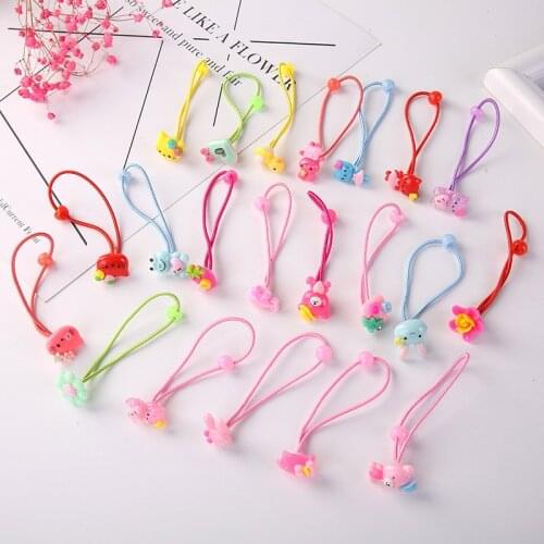 20PCS New Cute Cartoon Sweet Tube Princess Headwear Kids Elastic Hair Bands Children Ropes Girls Accessories Baby Headdress
