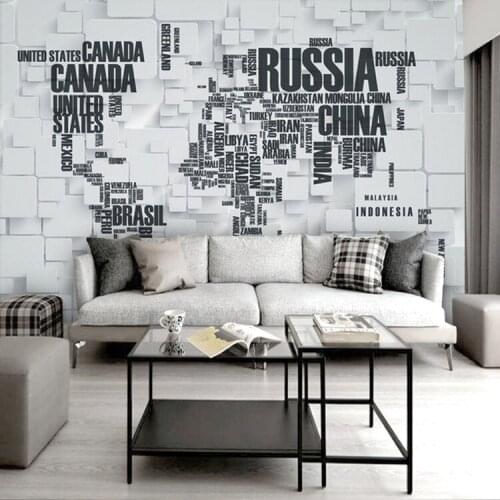 3D retro brick wall HD custom European personality stereo letter wallpaper green living room TV background wallpaper