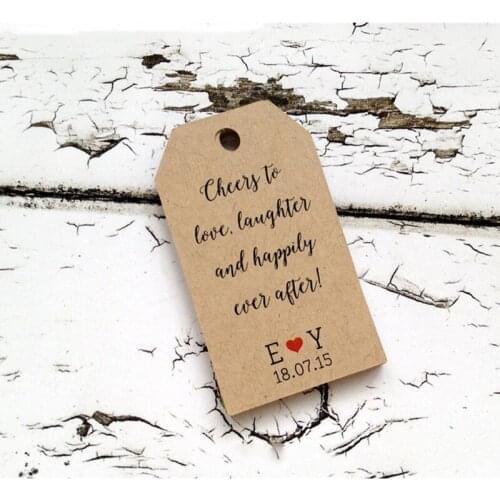 50 best day ever personalized wedding tags for favors, liquor bottles, Custom party favor gift tags, Design rustic kraft tags