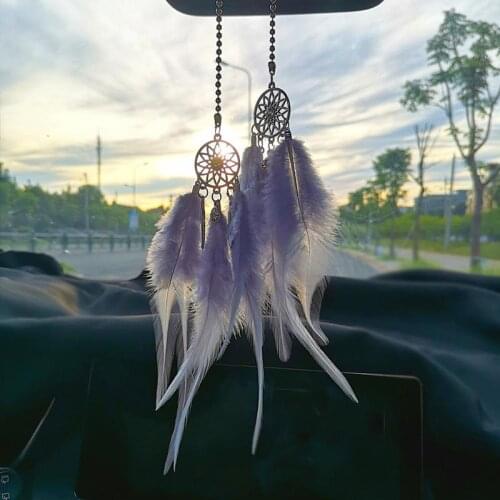 8 Types Mini Car Dream Catcher Feather Interior For Girls Mirror Hanging Pendant In Auto Ethnic Home Decor Lucky Car Ornament