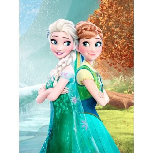 Diamond Embroidery 5D DIY Full Round Disney Diamond Painting Diamond Mosaic Cartoon Frozen Snow Princess Wedding Decoration