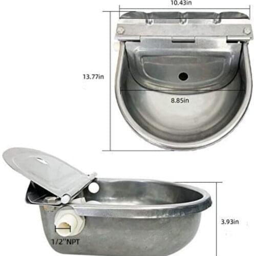 Stainless Steel Automatic Waterer Bowl Horse Cattle Goat Sheep Pig Dog Float Valve Water Trough Farm Supplies Livestocktool