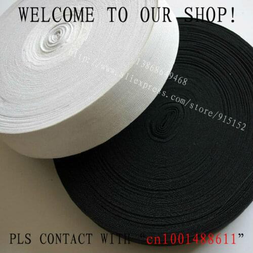 Free shipping! 35mm The thicken White Knitting Elastic Tape, webbing tape, Elastic Ribbon 20 yards/Roll Garment accessory