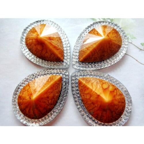 30*40mm Brown AB colour big rhinestones sew on crystal drop shape flatback resin gem stones free shipping 20pcs/lot