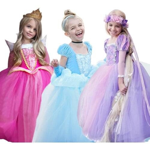 Girls Halloween Dresses Kids Carnival Party Princess Costume Children Birthday Robe Fille Fancy Cosplay Dress Up