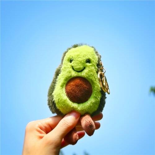 Hot 10cm Avocado Keychain Fruits Stuffed Plush Toy Filled Doll Key ring Cushion Pillow Child Child Christmas Gift Girl Baby Girl