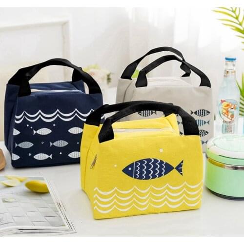 2020 New Cartoon Student Portable Lunch Bag Insulated Lunch Box Thermal Stripe Tote Bags Frozen Picnic Food Lunch Box Bag