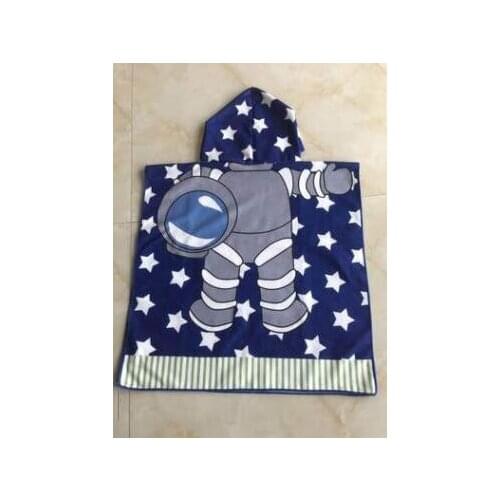 New Wearable Cartoonquick-drying Childrens Beach Towel Hooded Cape Bath Towel Customized Baby Print Beach Bathrobe 120*60cm