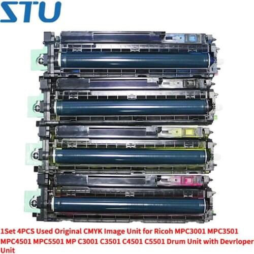 1Set 4PCS Used Original Empty CMYK Image Unit for Ricoh MPC3001 MPC3501 MPC4501 MPC5501 MP C3001 C3501 C4501 C5501 Drum Unit
