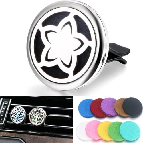 Pentagram Car Air Vent Freshener Perfume Diffuser Car Clip Aromatherapy Essential Oil Diffuser Locket Stainless Steel Pendant