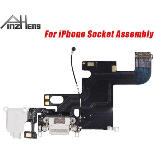 PINZHENG Charging Flex Cable For iPhone 7 8 6S 6 Plus USB Charger Port Dock Connector With Mic Flex Cable Socket Assembly