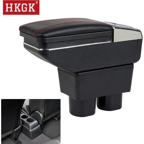 For Nissan Sylphy Versa Tiida Latio 2007-2011 Armrest Rotatable Large Space PU Leather Dual Layer Center Console Storage Box