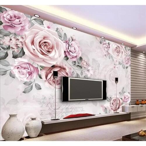 Custom floral papel de parede, vintage rose mural for living room sofa tv bedroom background home decor wallpaper