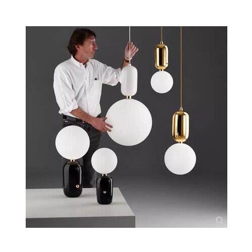 Nordic personalized bar with led chandelier restaurant bedroom ball glass chandelier net red lamps